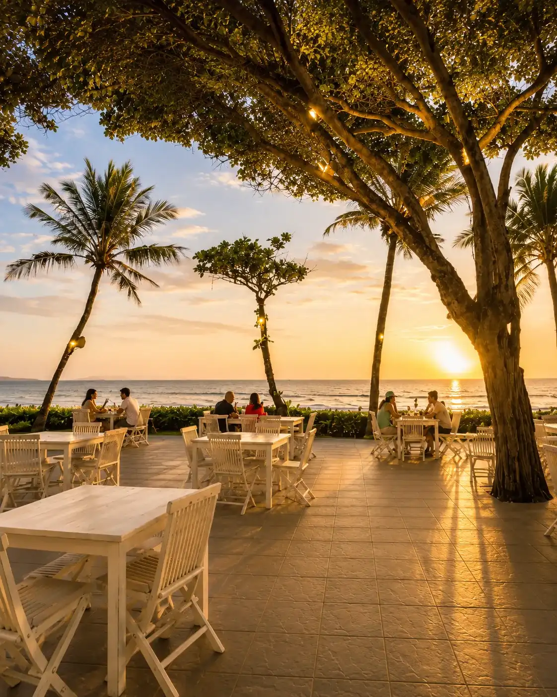 Beachfront dining overlooking Berawa Beach