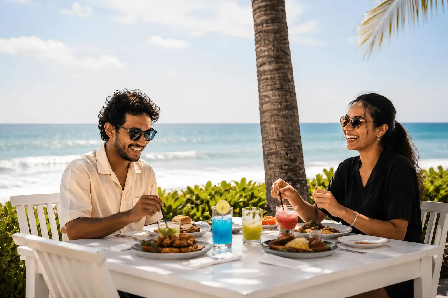 Beachfront dining at Legong Keraton Beach Hotel
