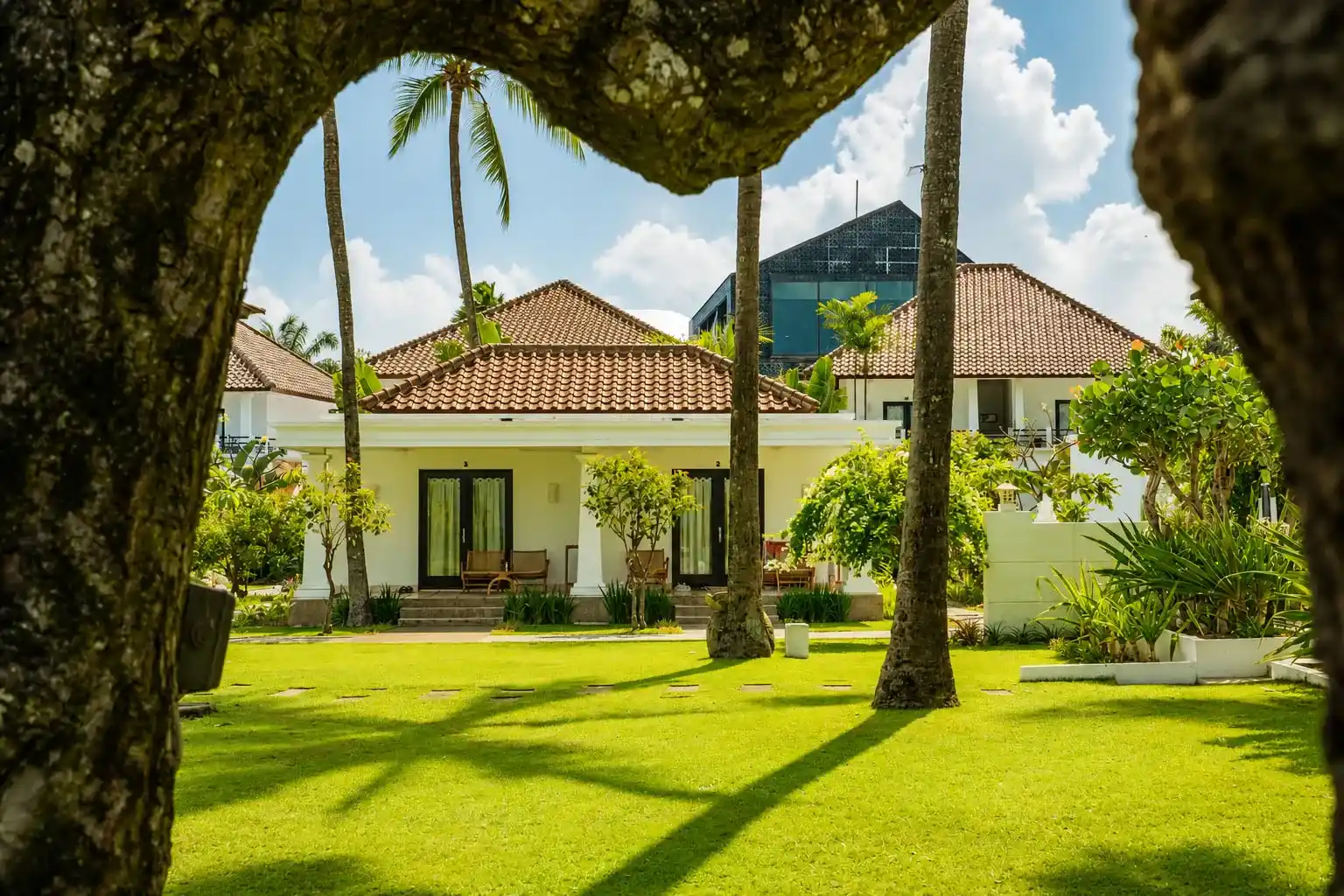 Tropical gardens at Legong Keraton Beach Hotel