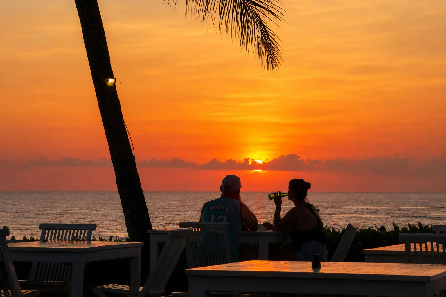 Sunset dining overlooking Berawa Beach