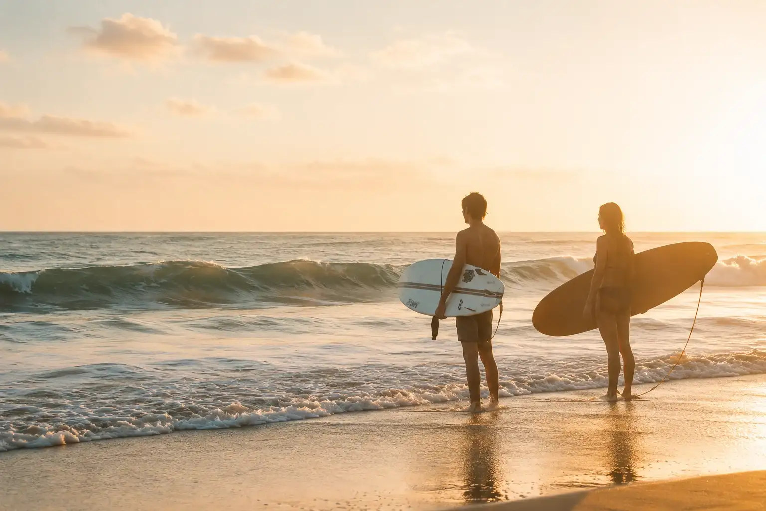 Surfers enjoying the waves at Berawa Beach, Bali